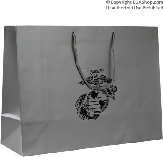 Silver Gift Bag With An Eagle, Globe, And Anchor At - Paper (600x600), Png Download