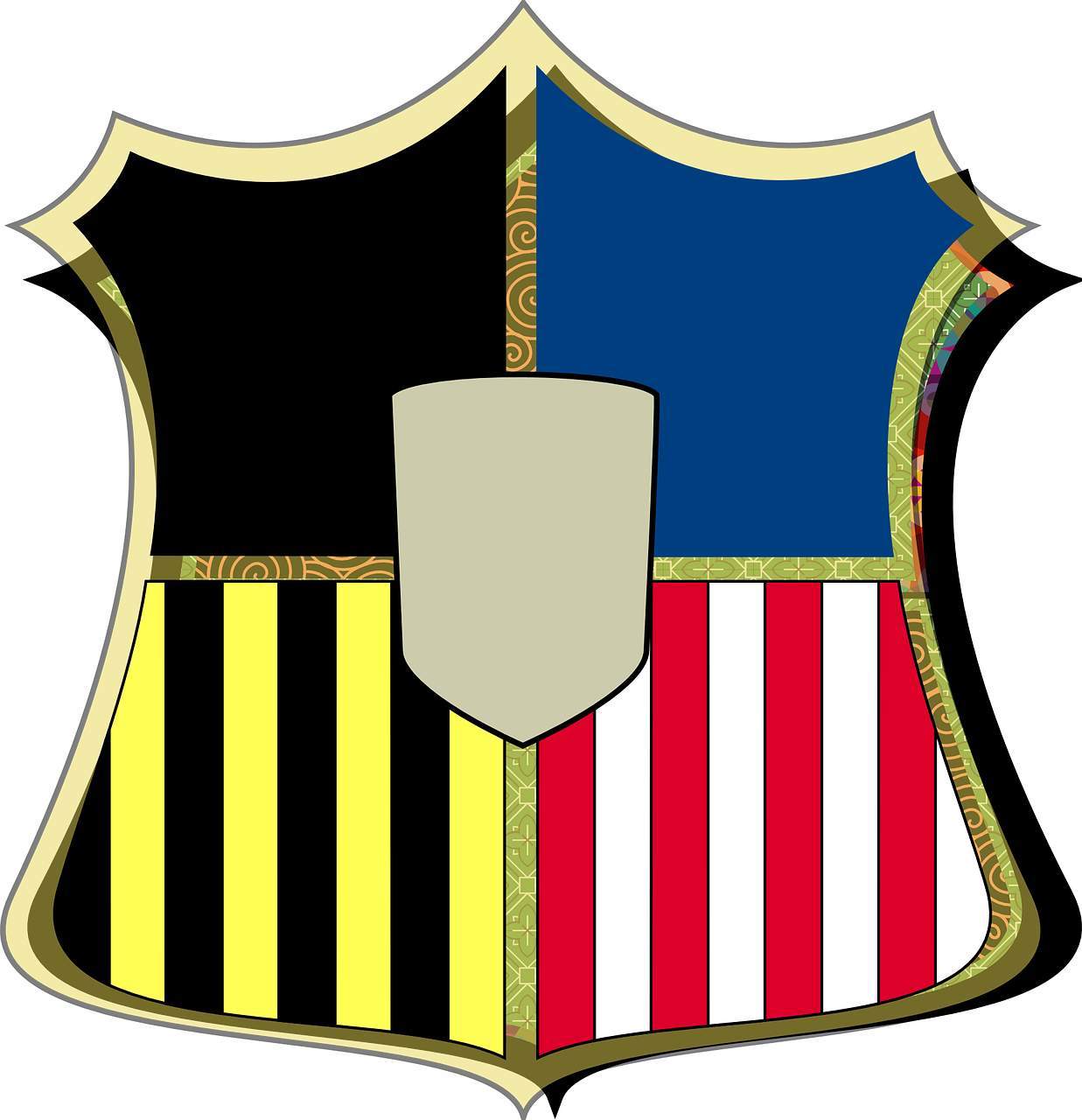 Shield,coat Of - Black And Blue Coat Of Arms Logo Png (1237x1280), Png Download