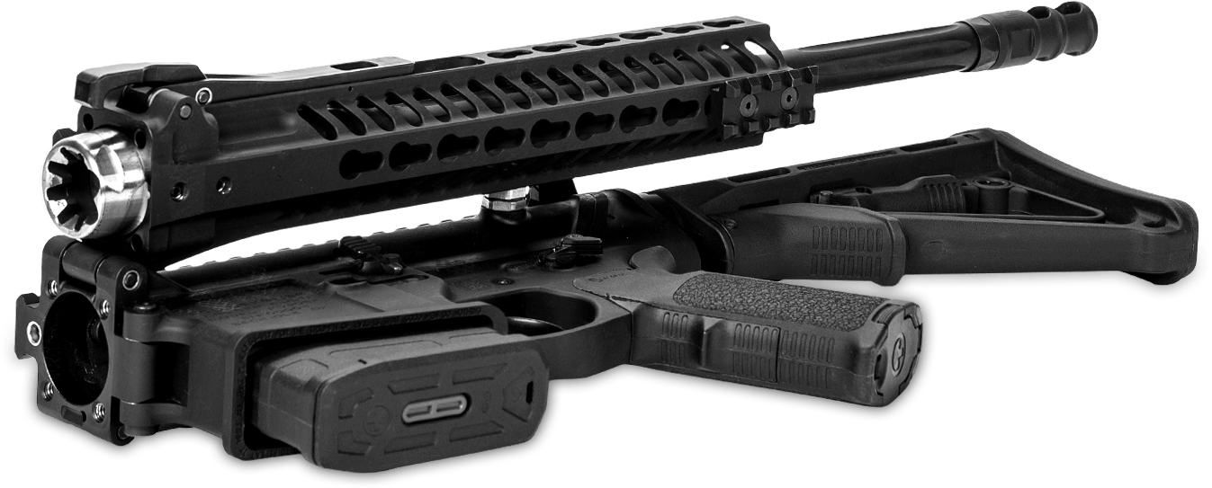 Superior To A Takedown - Ar 15 Folding Barrel (1347x543), Png Download