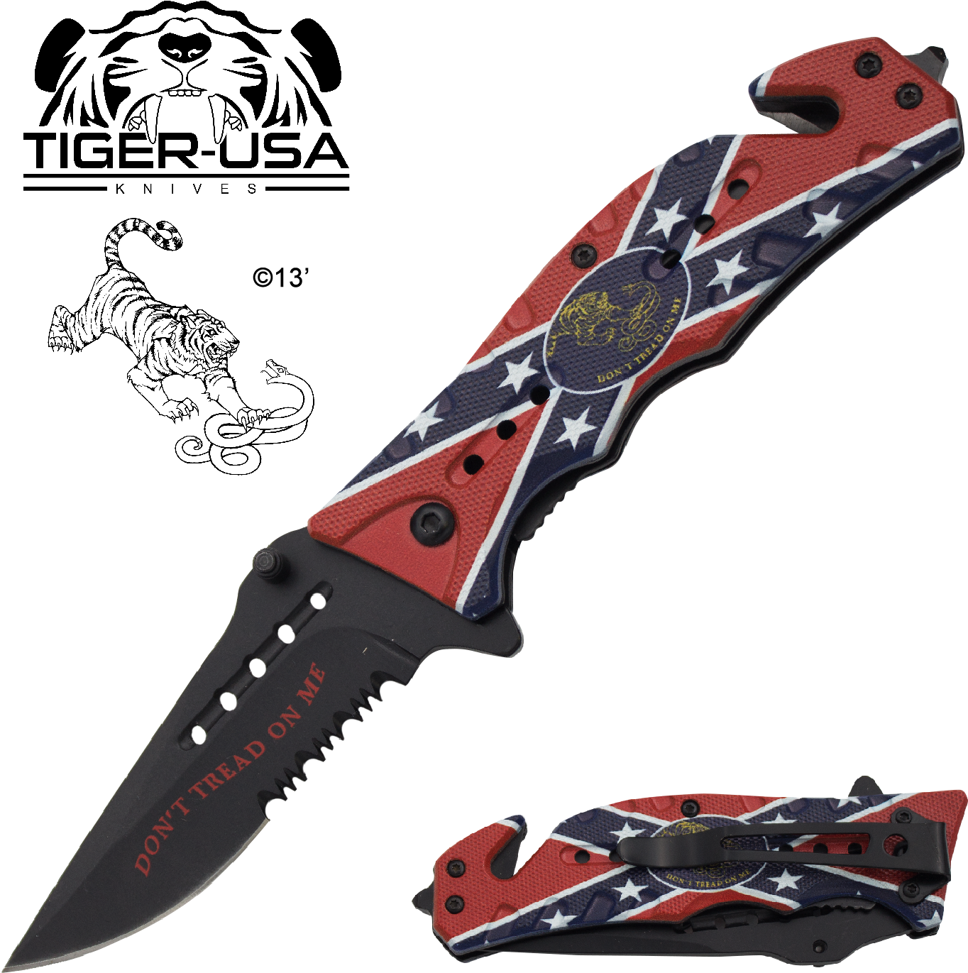 Red Rebel Flag "don't Tread On Me" - Dont Tread On Me Knife (1500x1500), Png Download