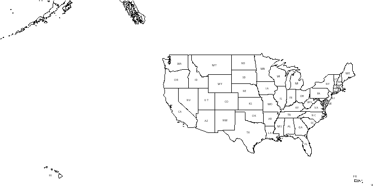 Priority Mail Delivery Map - State (988x400), Png Download