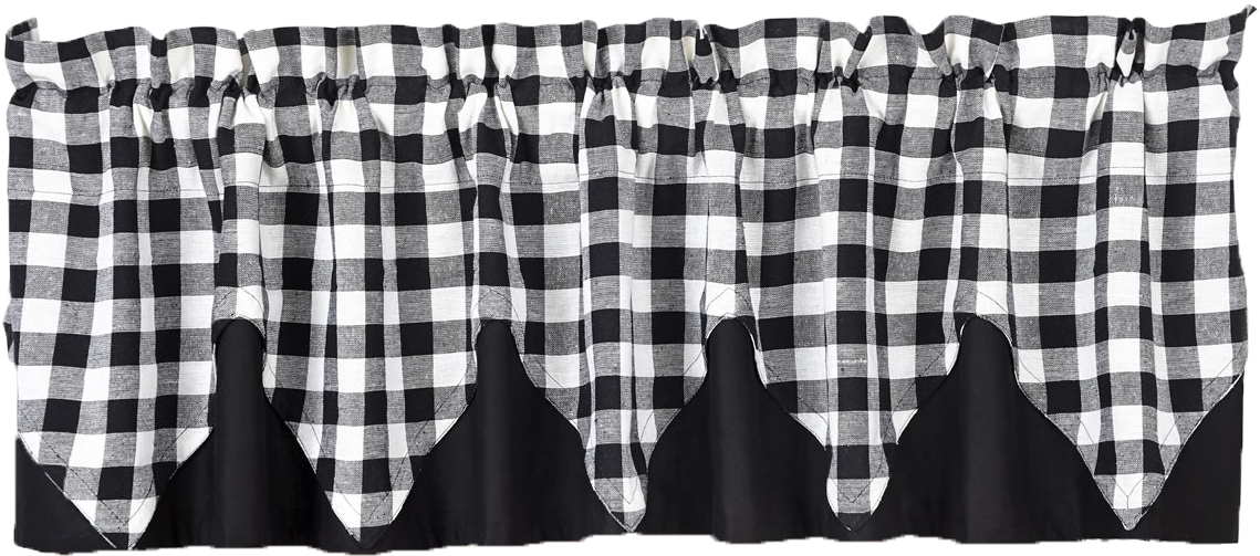 Buffalo Black Check Layered Valance - Vhc Brands Buffalo Curtain Panels (1200x1200), Png Download