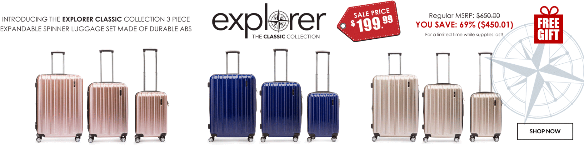 Explorer Lightweight Luggage Sale - Baggage (1920x528), Png Download