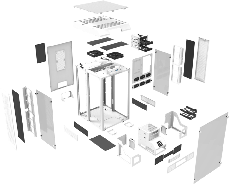 Thermaltake The Tower 900 Snow Edition E Atx Vertical - Thermaltake The Tower 900 Full-tower Computer Case (1080x866), Png Download