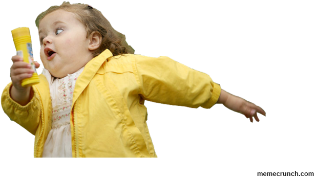 Generate A Meme Using Bubbles - Bambina Che Corre Meme (680x453), Png Download