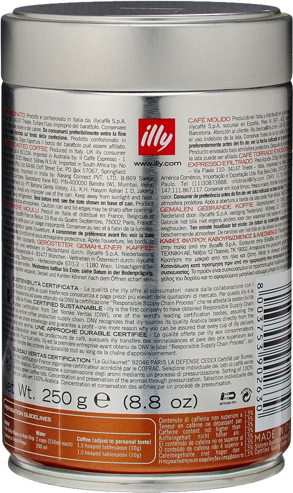 Image Product 56 - Illy - Filter Coffee Medium Roast 250g (1000x1000), Png Download