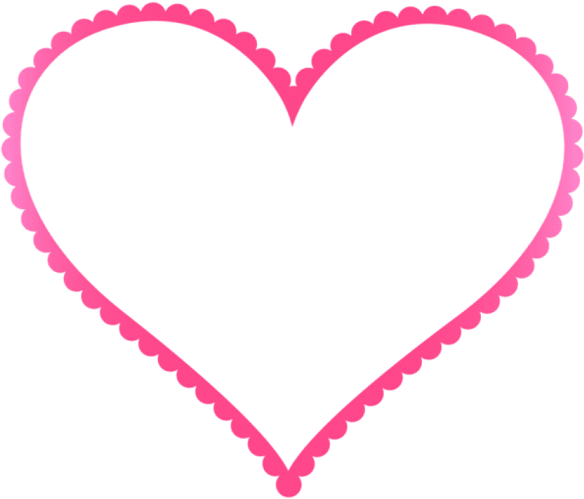 Free Png Pink Heart Border Frame Png Images Transparent - Pink Heart Frame Png (850x724), Png Download
