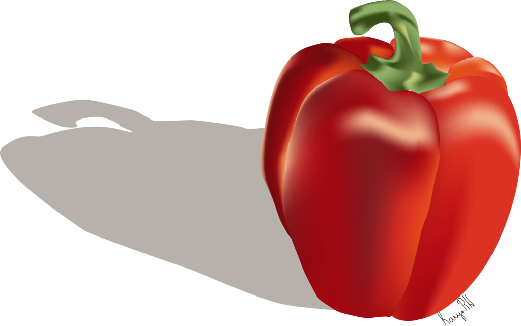 Png Black And White Red Bell Pepper - Red Pepper Illustrator (1024x641), Png Download