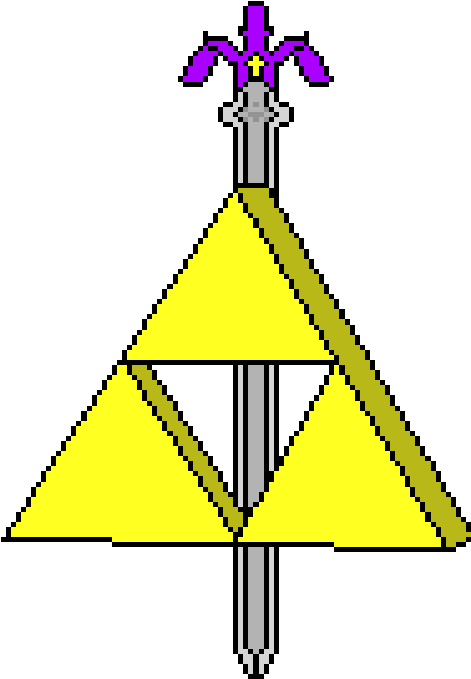 Triforce And Master Sword - Triangle (1170x1340), Png Download