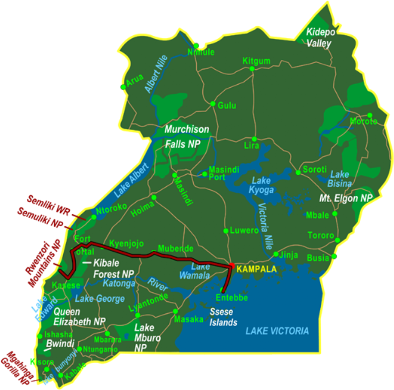Map Hiking The Rwenzori - Murchison Falls National Park Map (800x786), Png Download