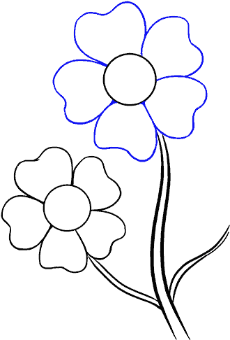 How To Draw Cartoon Flowers - Drawing (678x600), Png Download