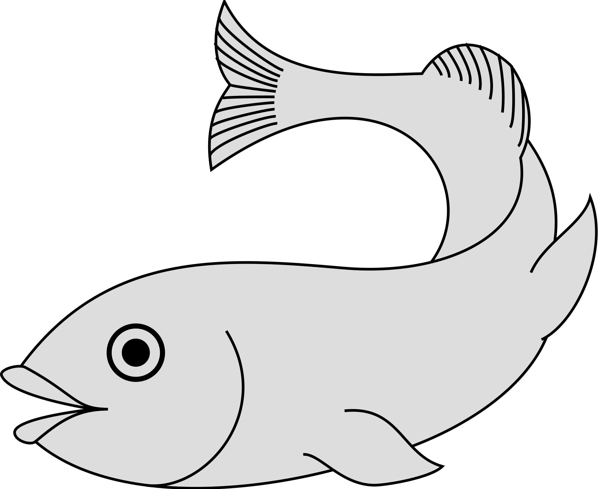 Open - Heraldic Fish (2000x1632), Png Download