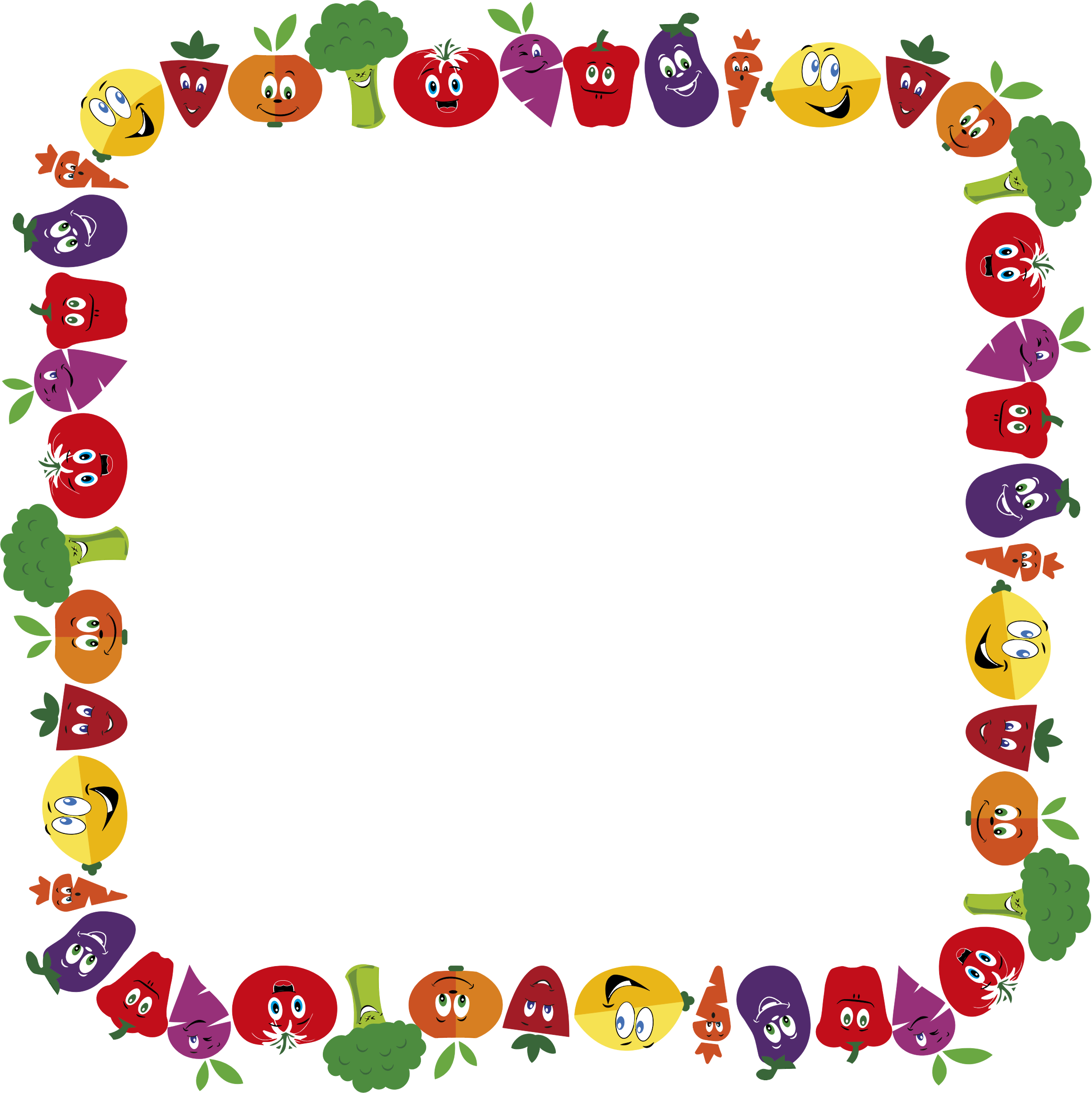 Png Free Download Anthropomorphic Fruits And Vegetables - Father's Day Page Border (2314x2316), Png Download