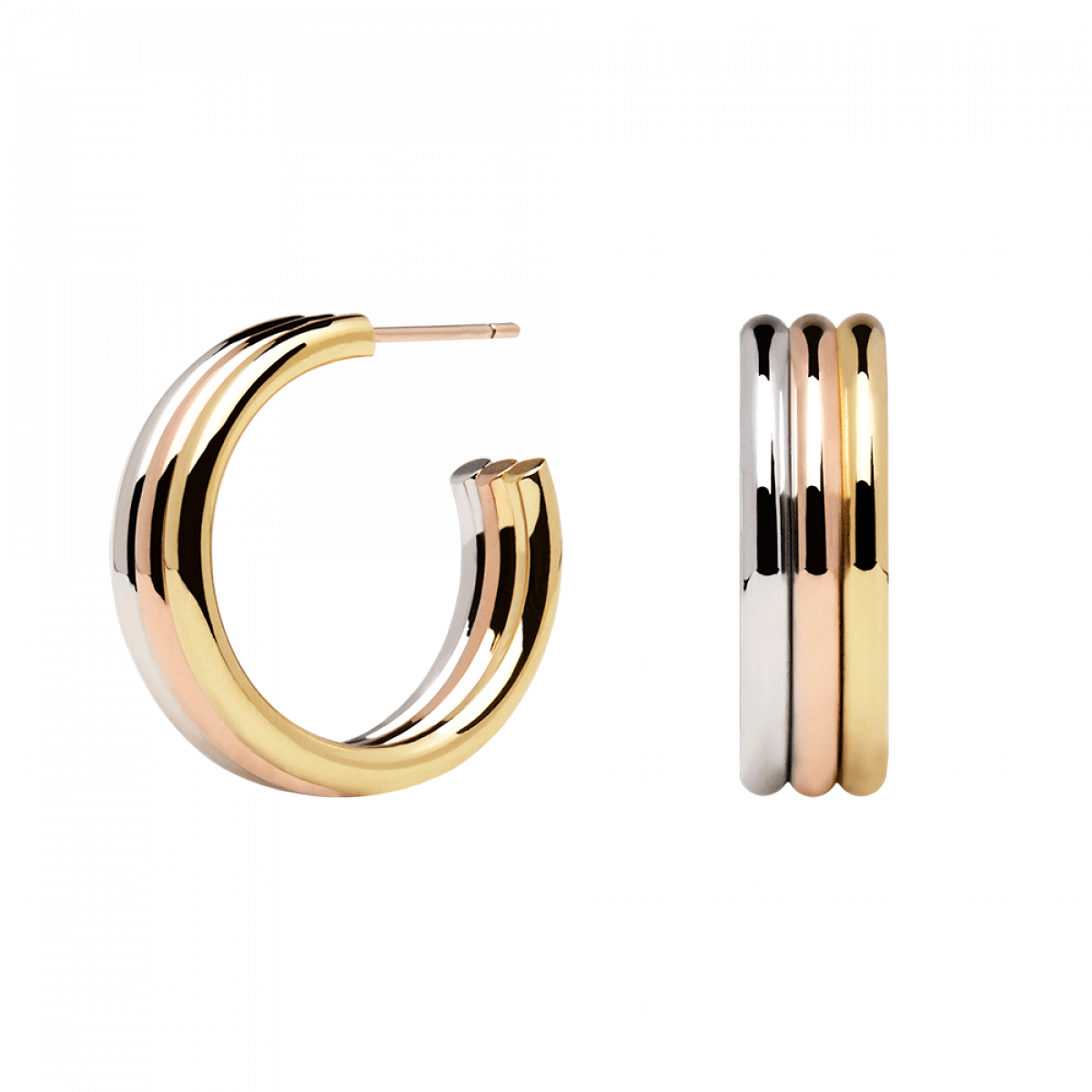 Earrings "pure Extreme" Yellow Gold, Pink And Silver - Pd Paola Pure Supreme Earrings Ar04-065-u (1200x1200), Png Download