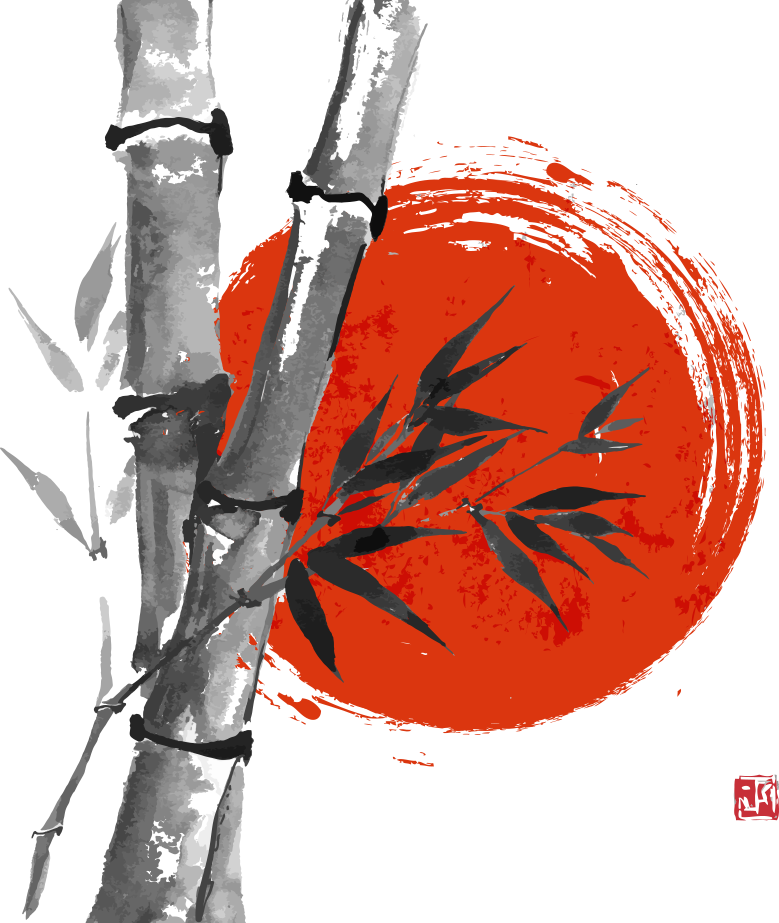 Japanese Wash Vector Ink Japan Bamboo Painting - Illustrated Book Of Zen (bulbeck L.k.) (779x923), Png Download