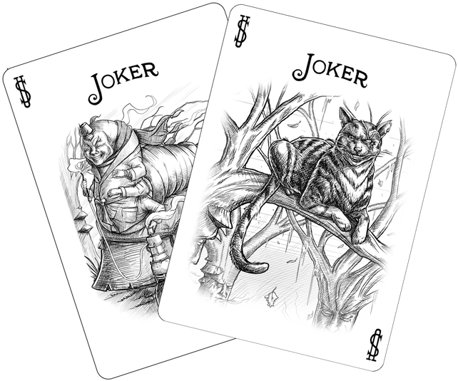 Vector Royalty Free Library The White Rabbit By - Bicycle Ghost White Joker (680x635), Png Download