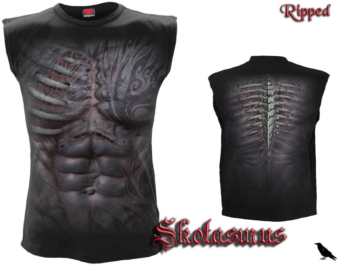 Ripped T-shirt, Hoodie, Longsleeve - Gothic (1200x895), Png Download
