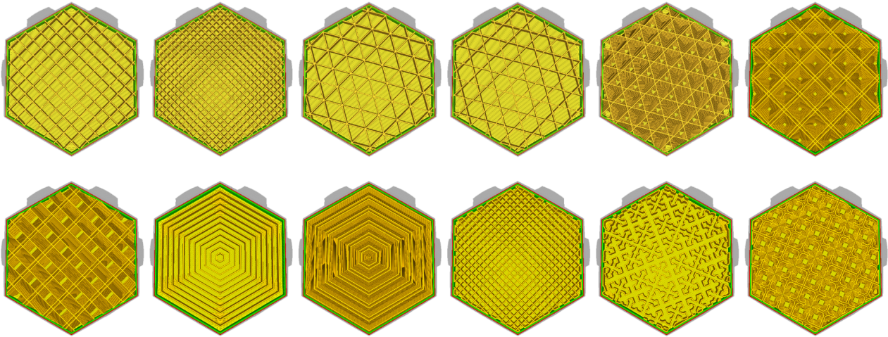 Infill Patterns In Ultimaker Cura - Ultimaker Cura Infill Patterns (1300x514), Png Download