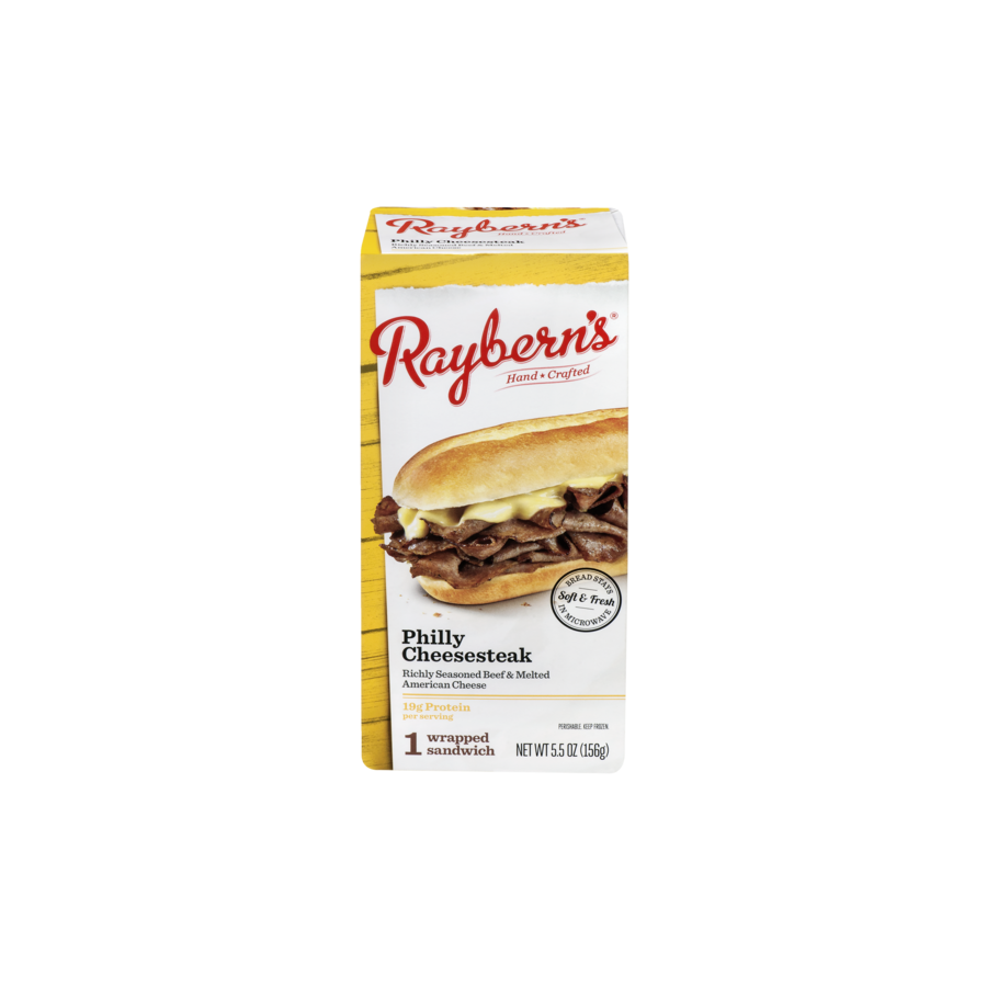 Raybern's Philly Cheesesteak Sandwich - Rayberns Philly Cheesesteak Sandwich - 5.5 Oz Box (900x900), Png Download