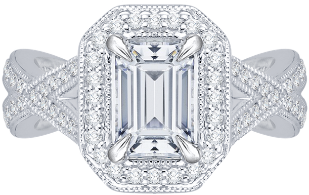 Carizza 18k White Gold Carizza Semi Mount Engagement (800x800), Png Download