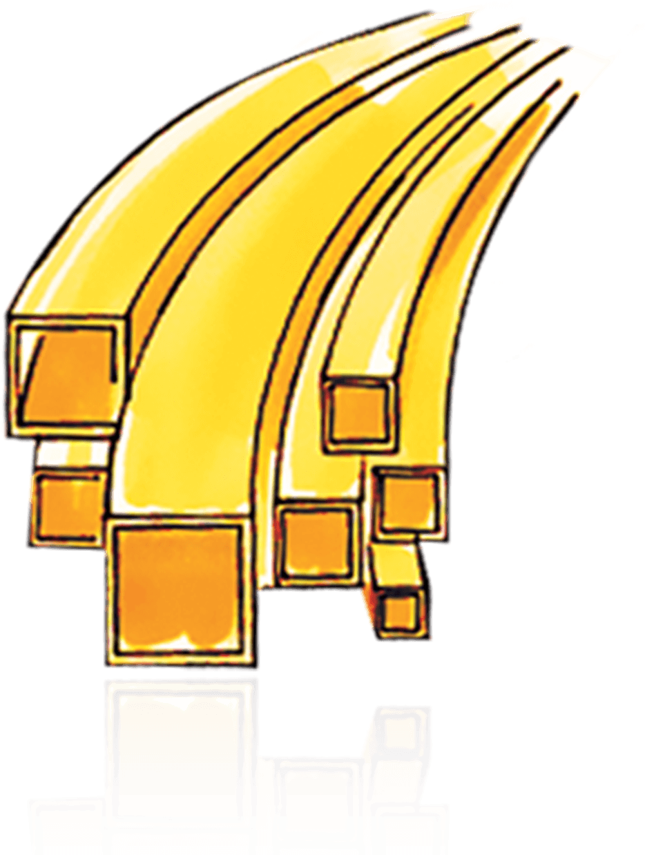 14k Yellow Square Hard Tubing - Gold (1500x1500), Png Download