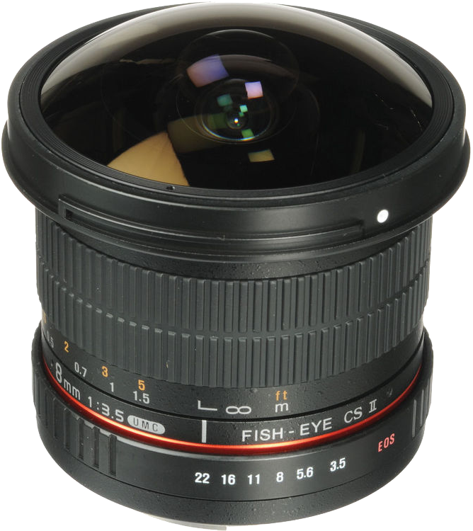 Samyang 8mm Fisheye - Rokinon 8mm F3 5 Hd Fisheye Lens (750x750), Png Download