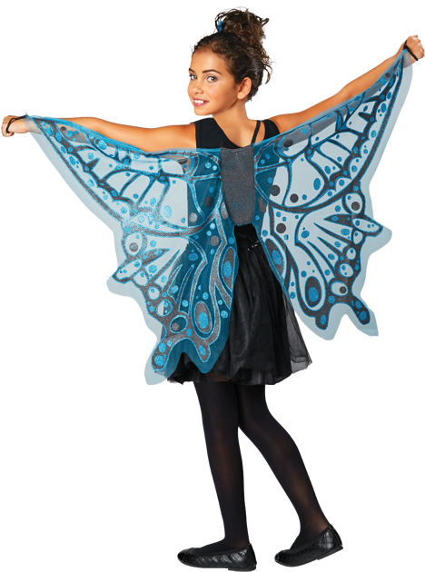 Blue Butterfly Wings - Butterfly (486x650), Png Download