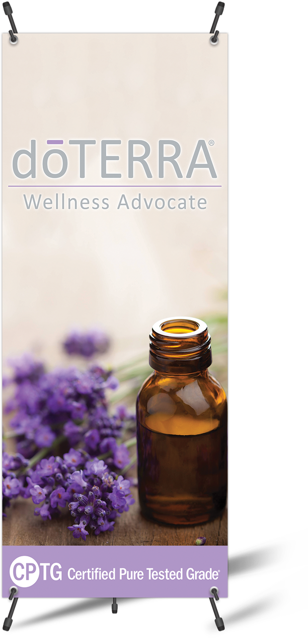 Custom Doterra Vertical Banner With X-banner Stand - Lavender 100% Pure Therapeutic Grade Essential Oil (768x1280), Png Download