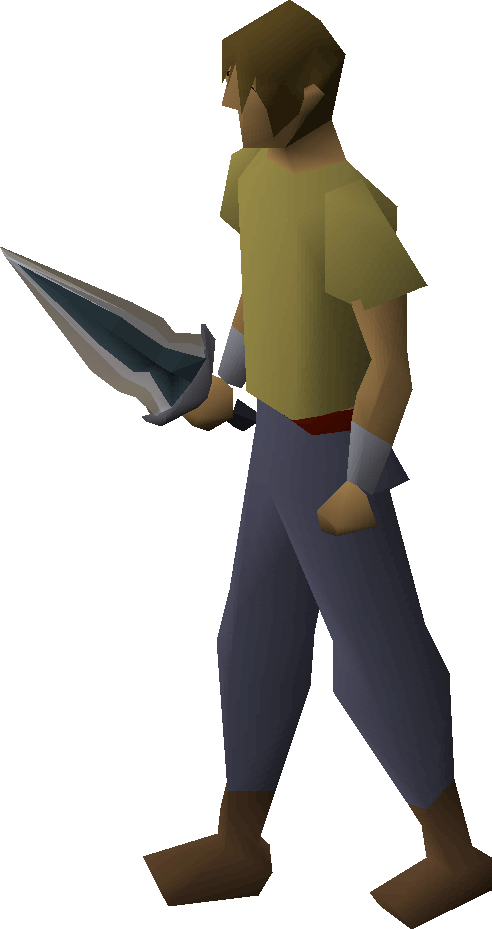 Glowing Dagger Equipped - Rs Silver Sickle (492x929), Png Download