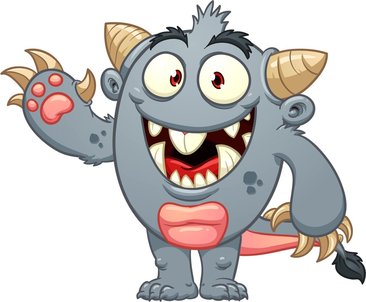 Monster * Robots - Monster Simple Cartoon (1280x1057), Png Download