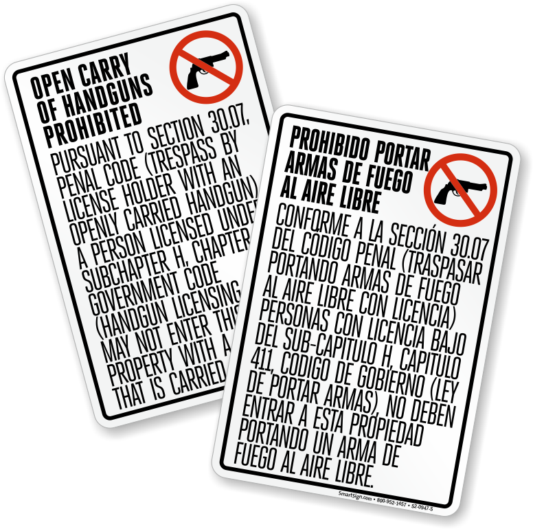 Zoom, Price, Buy - Sec. 30.07 Trespass By License Holder (800x800), Png Download