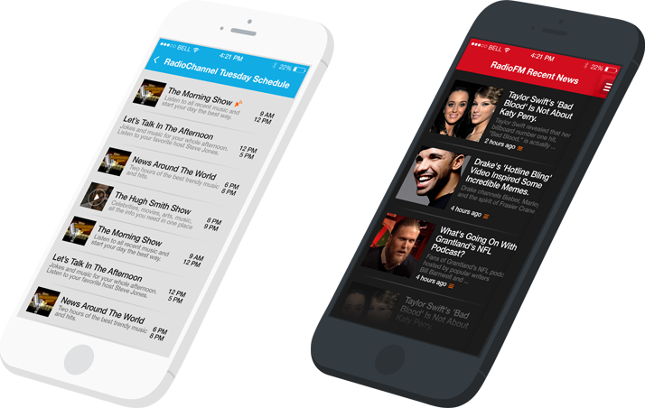 Radio App On Mobile Devices - Mobile App (714x452), Png Download