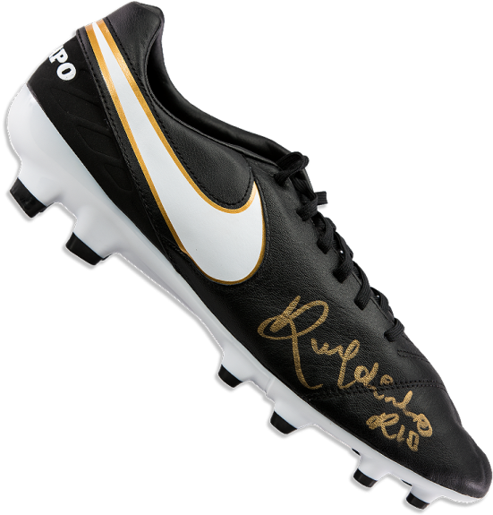 Tiempo Nike Black Ronaldinho (650x665), Png Download