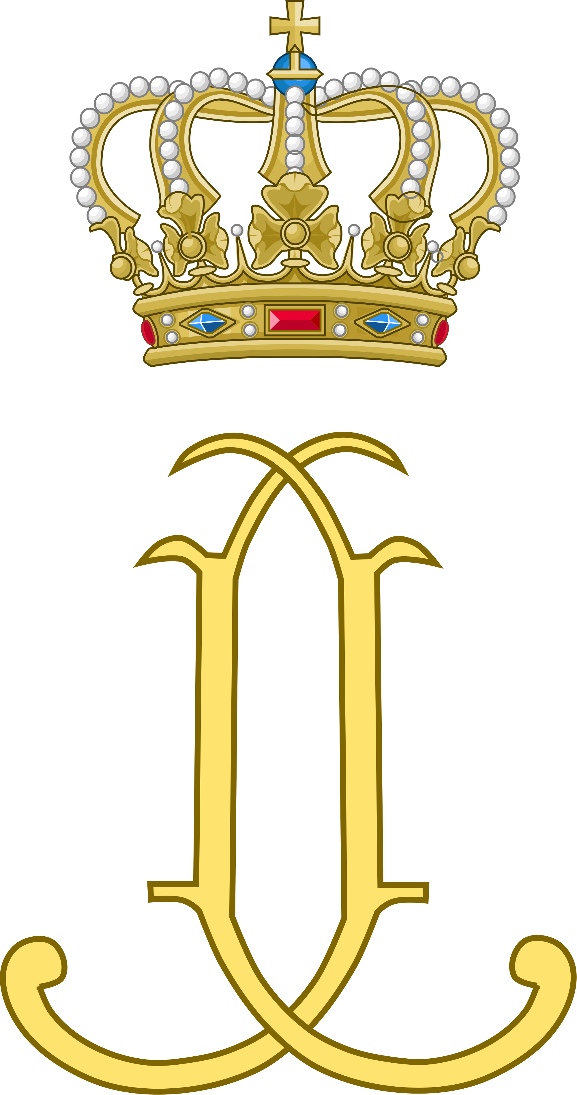 Open - Luxembourg Royal Monogram (2000x3795), Png Download