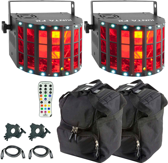 Chauvet Dj Kinta Fx Compact Multi-effect Light Duo - Chauvet Dj Chauvet Kinta Fx + Bag + Clamp (600x600), Png Download