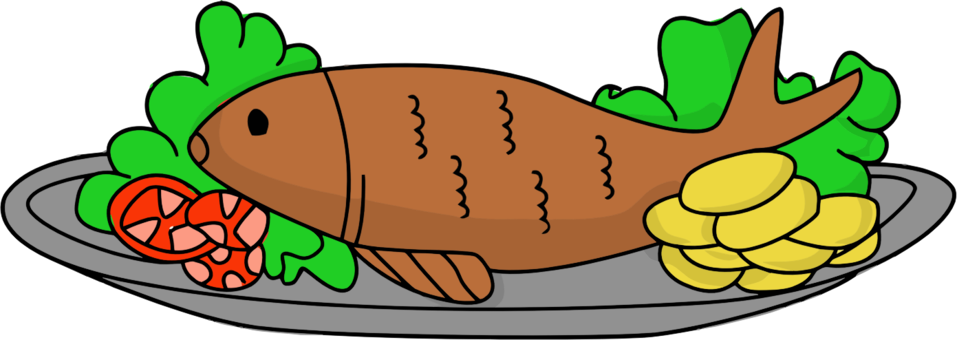 Fried Fish Food Frying Drawing - Animated Pictures Of Fried Fish (957x340), Png Download