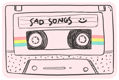 Adesivo Sad Songs - Cassette Tumblr Png (450x450), Png Download