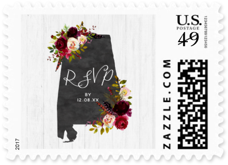 #alabama State Destination #rustic Country Chic #wedding - Love Postage Stamp Png (486x404), Png Download