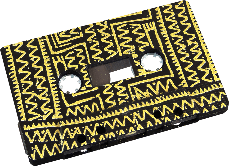 Black Cassette Tapes With A Full Coverage Gold On-body - Gold (1000x737), Png Download