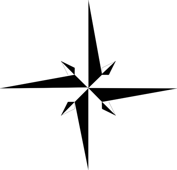 Compass Clipart North Point - Polaris Star Black And White Clipart (600x577), Png Download