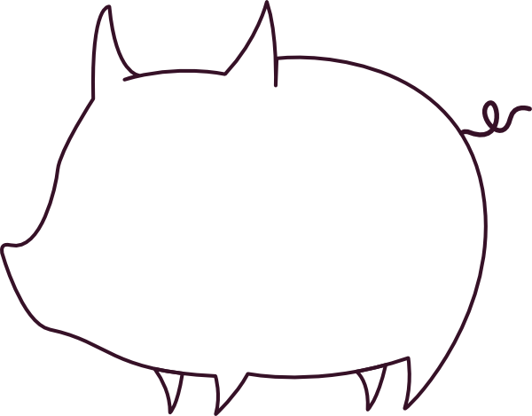 Pig Outline Png - Pig Outline (600x469), Png Download