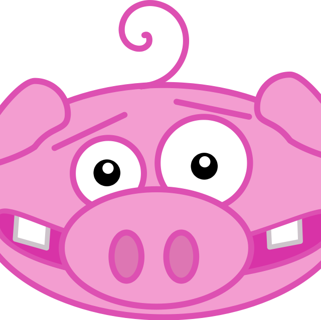 Pig Funny Cartoon Png (640x639), Png Download