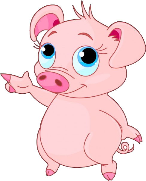 A Dazed And Confused Pig - Funny Pig Cartoons Png (600x600), Png Download