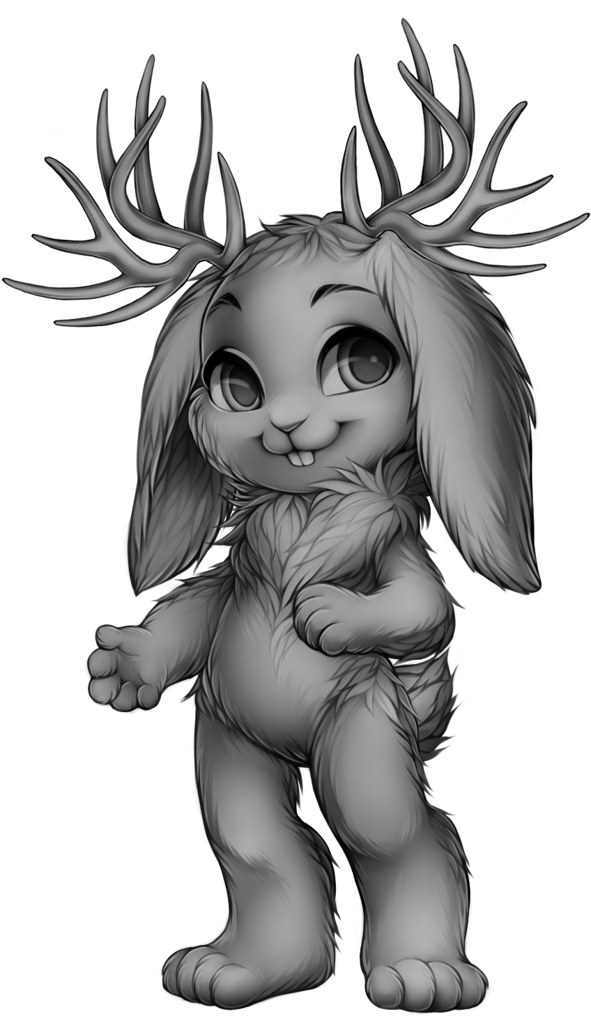 Reaperbird Painties - Furvilla Jackalope Base (1200x1500), Png Download