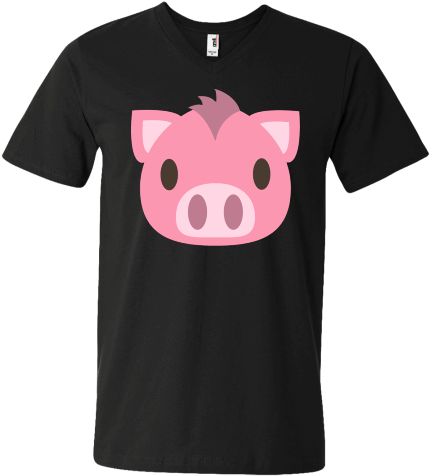 Pig Face Emoji Men's V Neck T Shirt - Apparel Printing Emoji Pig Face Lunch Bag (960x960), Png Download