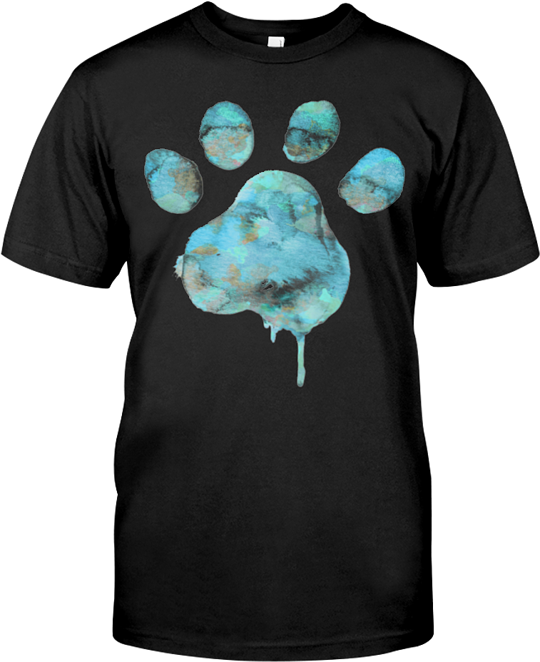 Blue Watercolor Paw - Fired Up Garage Shirts (900x1125), Png Download