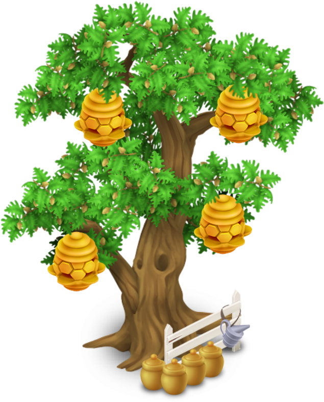Beehive Tree - Tree With A Beehive (786x786), Png Download