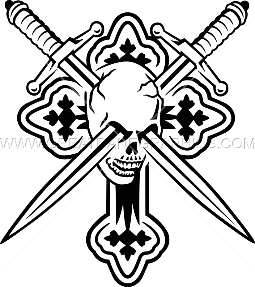 Skulls, Cross, Swords - Skull (825x928), Png Download