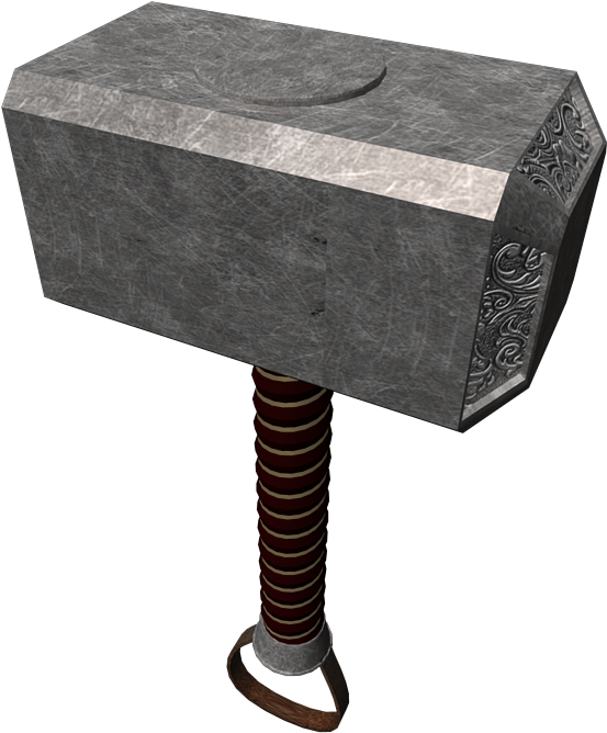 Thor Hammer Png - Mjolnir 3d Model Obj Free (800x800), Png Download