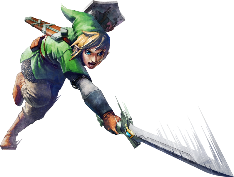 Guy Swinging Sword - Legend Of Zelda Skyward Sword (796x600), Png Download